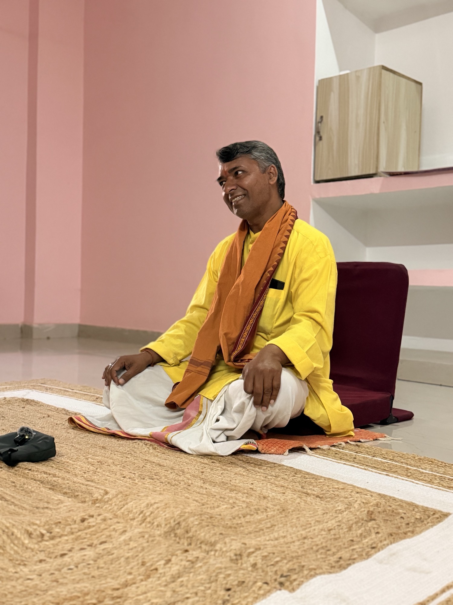 Sanskrit manuscripts and study materials in ashram setting